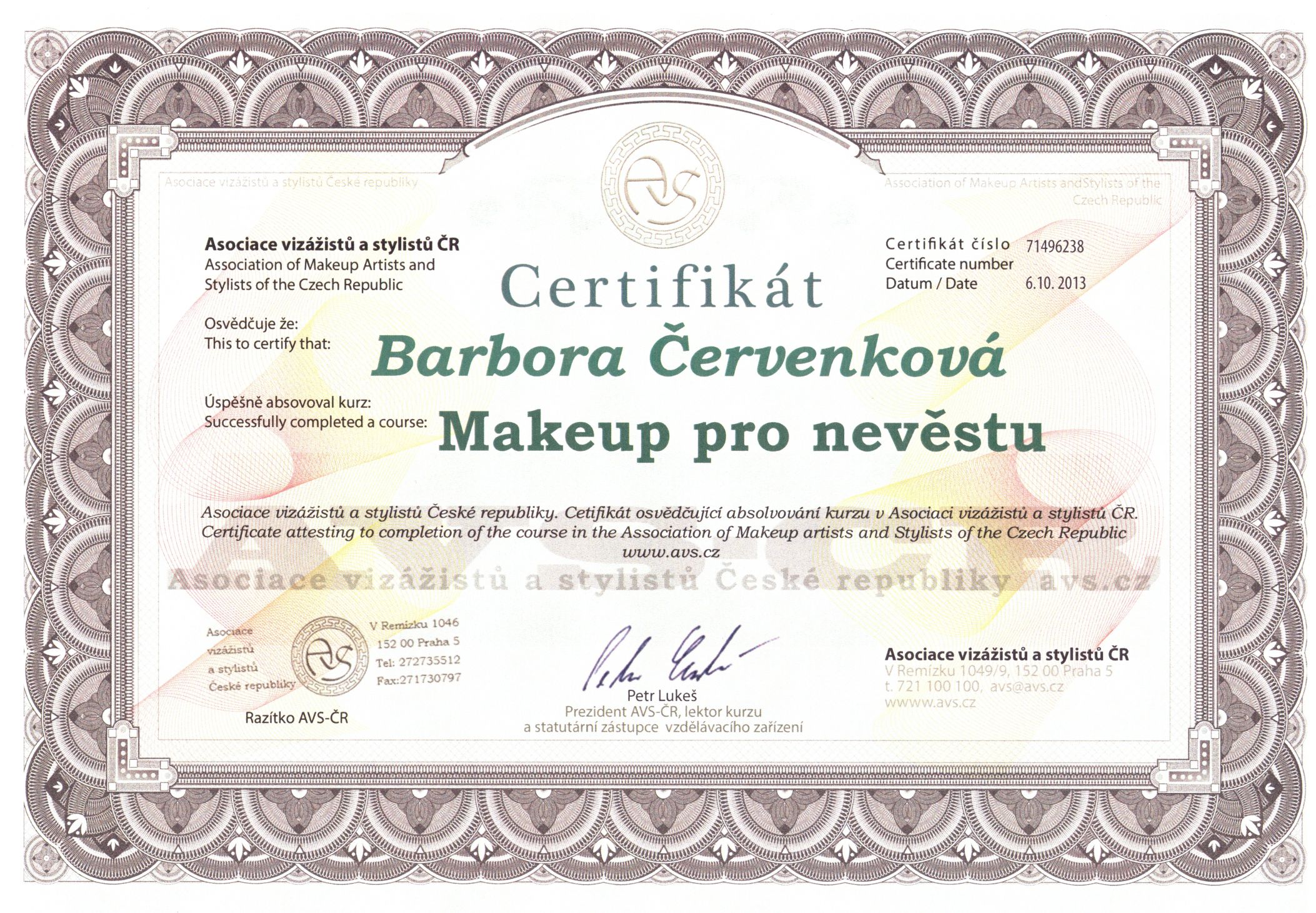 Association of Make-up Artists and Stylists of the Czech Republic - Make-up for Weddings